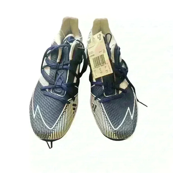 Adidas Adizero Afterburner 7 -navy blue and white metal cleats men 7 NWT - Picture 1 of 9